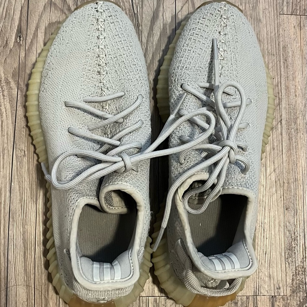 Men’s Gray Yeezy 350’s. Good condition. Women’s size 10.5